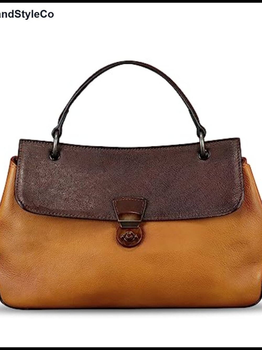 Genuine Leather Satchel Handbag Crossbody Shoulder Bag with Strap